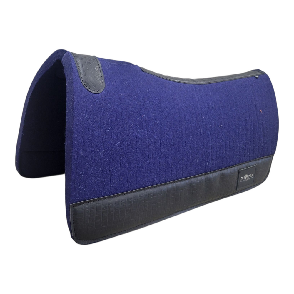 The Phoenix Foundation Pad - 7/8"- 30"x30" - Navy Blue Merino Wool with Black Croc