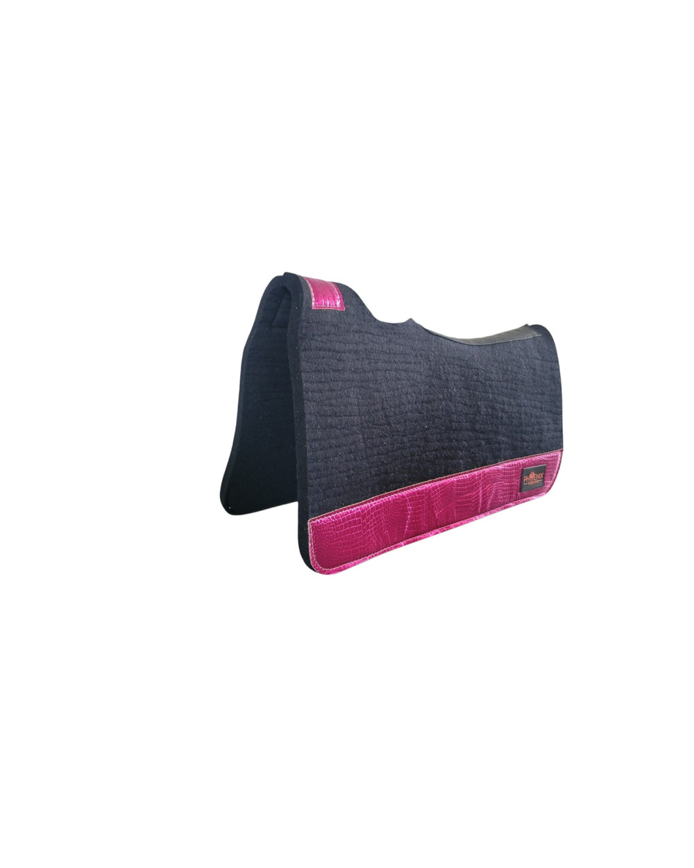 APX™ Saddle Pad | 3/4" | 28x30 | Black Merino + Fuchsia Pink Metallic Leather