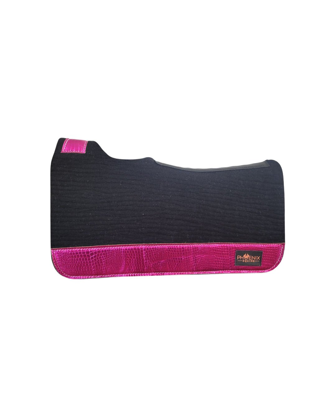 APX™ Saddle Pad | 3/4" | 28x30 | Black Merino + Fuchsia Pink Metallic Leather