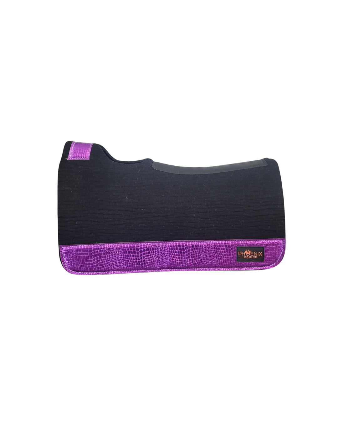 APX™ Saddle Pad | 3/4" | 28x30 | Black Merino + Purple Metallic Leather