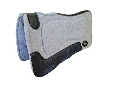 The Phoenix Gel Pad - 1" thick - 28"x30" - Wool Blend with Gel - Grey with black faux croc