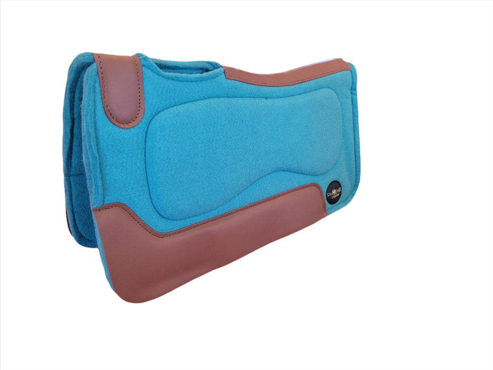 The Phoenix Gel Pad - 1" thick - 28"x30" - Wool Blend with Gel - Turquoise