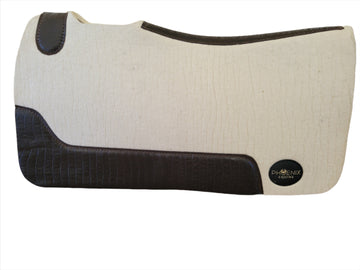 3/4" thick - 28"Lx30"W - Merino Wool - Creme with brown faux Croc