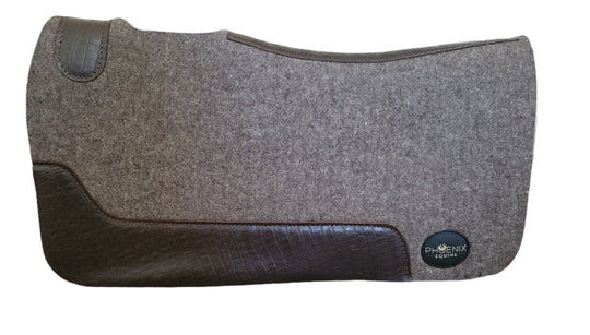 3/4" thick - 28"Lx30"W - Merino Wool - Grey with Brown Faux Alligator