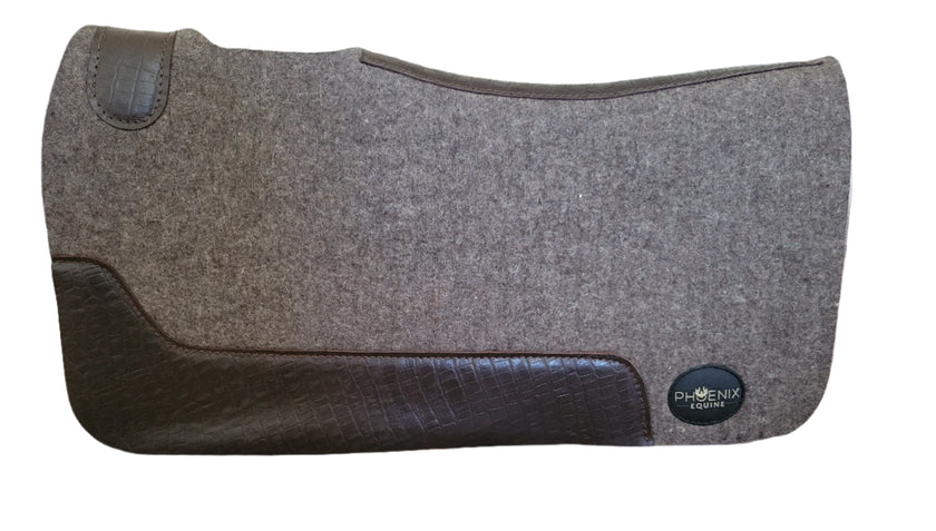 The Phoenix Foundation Pad - 3/4"- 28"x30" - Grey Merino Wool with Black Croc