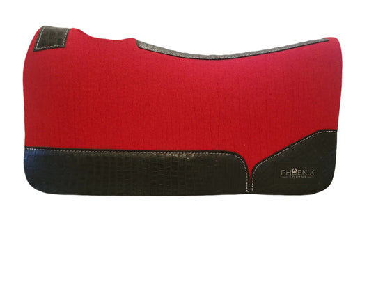 3/4" thick - 28"Lx30"W - Merino Wool - Red with Black Faux Alligator