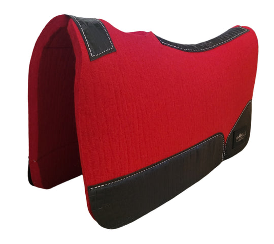 3/4" thick - 28"Lx30"W - Merino Wool - Red with Black Faux Alligator