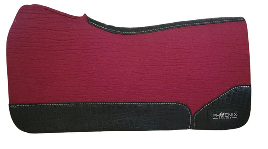 3/4" thick - 28"Lx30"W - Open Wither - Merino Wool - Burgundy with Black Croc