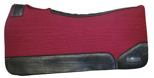 1" thick - 32"Lx28"W - Merino Wool - Burgundy with Black Croc