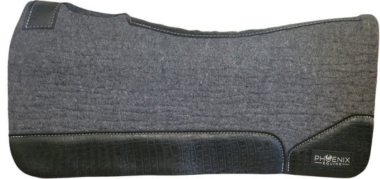 1" thick - 32"Lx28"W - Merino Wool - Grey with Black Croc