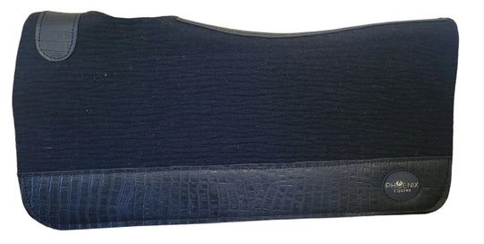 7/8" thick - 30"Lx30"W - Merino Wool - Black with Black Faux Croc