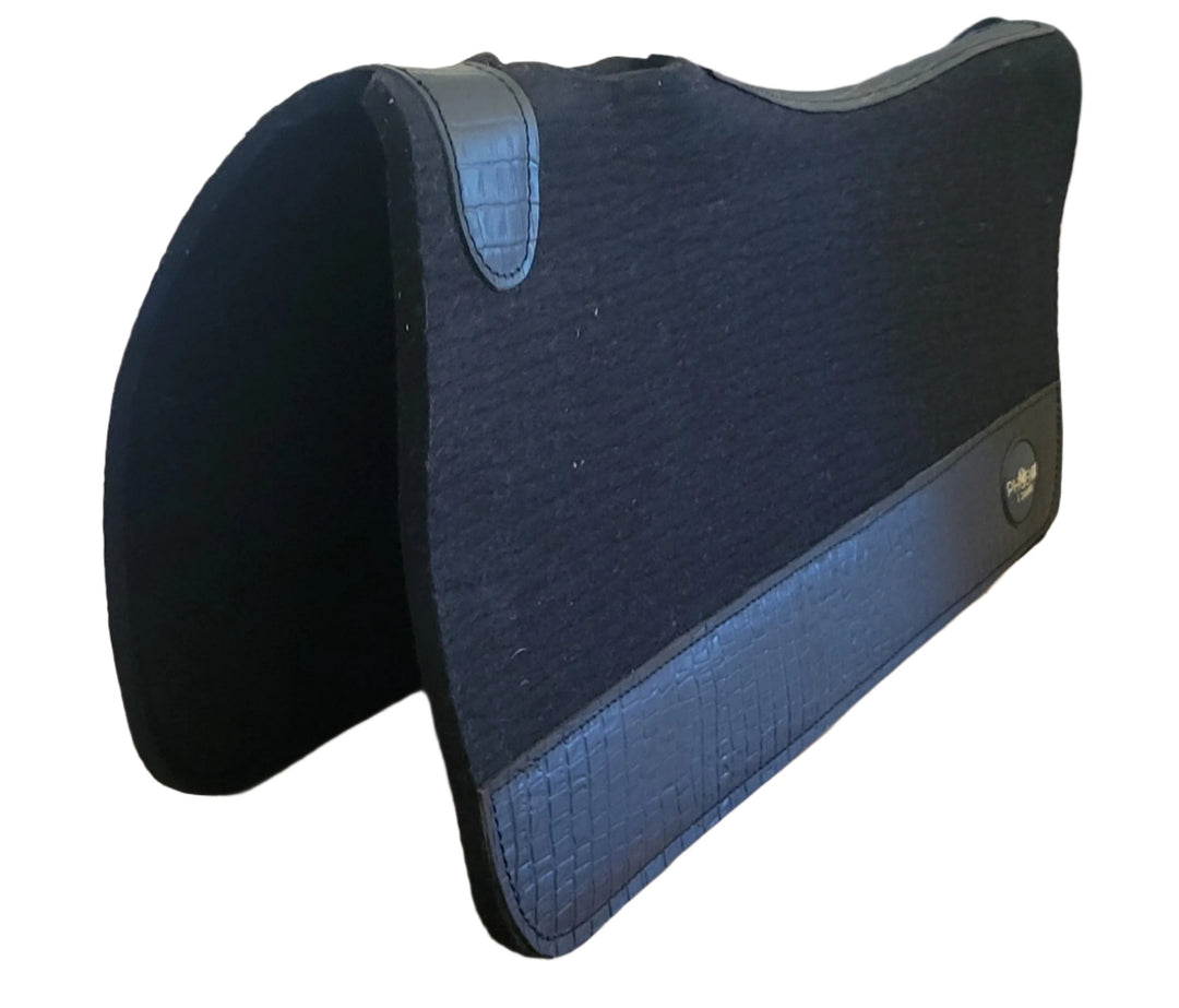 7/8" thick - 30"Lx30"W - Merino Wool - Black with Black Faux Croc