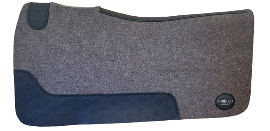 3/4" thick - 32"Lx32"W - Merino Wool - Grey with black swirl fenders