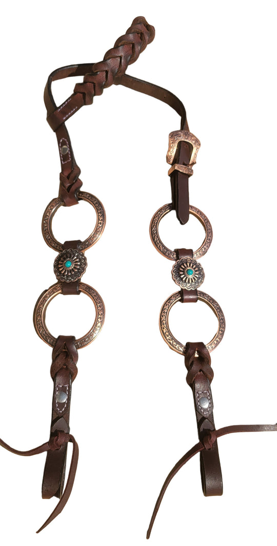 Turquoise and Copper Ring Breast Collar & Headstall