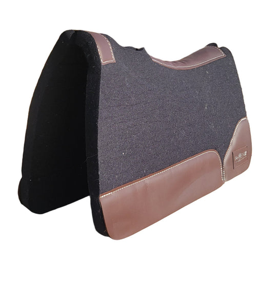 7/8" thick - 28"Lx30"W - Merino Wool - Brown Leather
