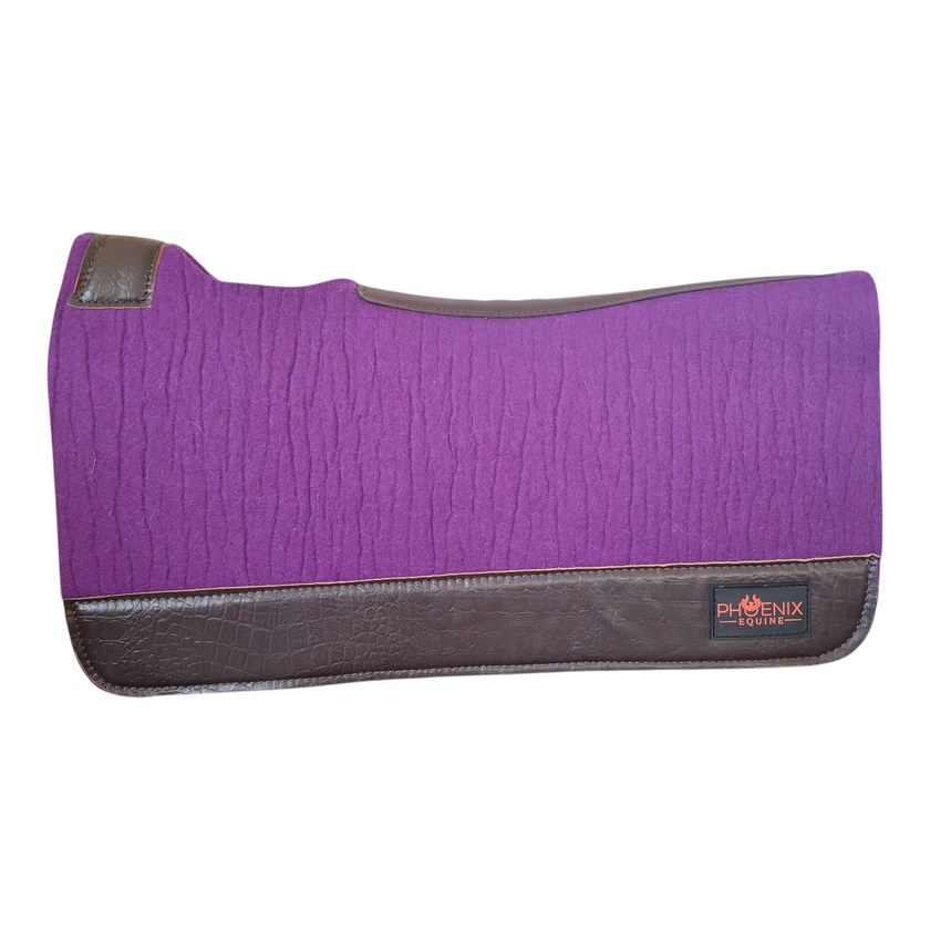 APX™ Saddle Pad | 3/4" | 28x30 | Purple Merino + Brown Croc