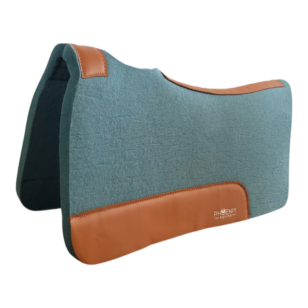 The Phoenix Foundation Pad - 7/8"- 30"x30" - Sky Blue Merino Wool with Tan Fenders