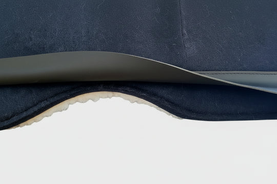 7/8" thick - 30"Lx30"W - Black Merino Wool with fleece - Open Wither