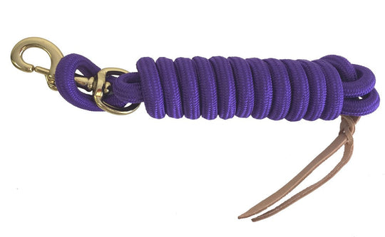 AJ Tack 9 Foot Nylon Lead Rope with Leather Popper