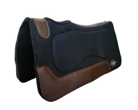 The Phoenix Gel Pad  -1" thick - 28"x30" - Wool Blend Gel - Black with brown faux croc