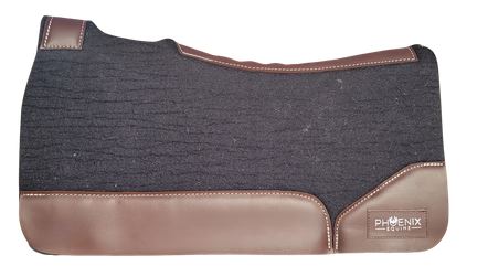7/8" thick - 28"Lx30"W - Merino Wool - Brown Leather