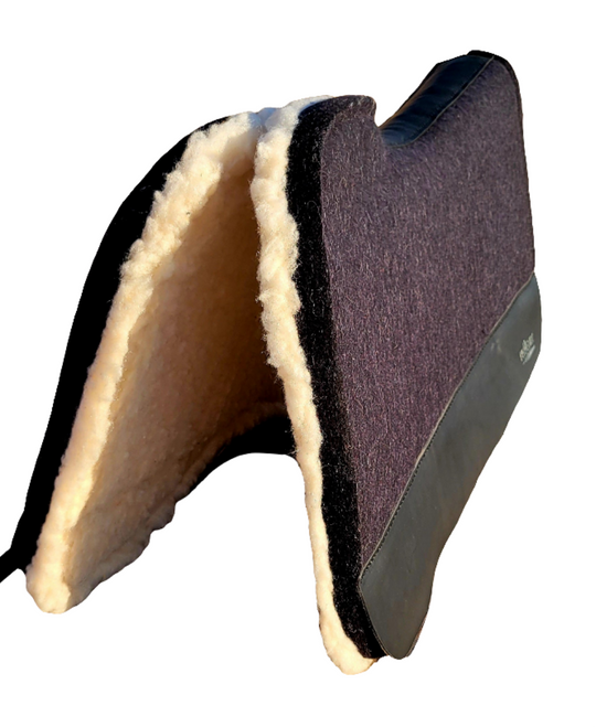 7/8" thick - 30"Lx30"W - Merino Wool with fleece - Black