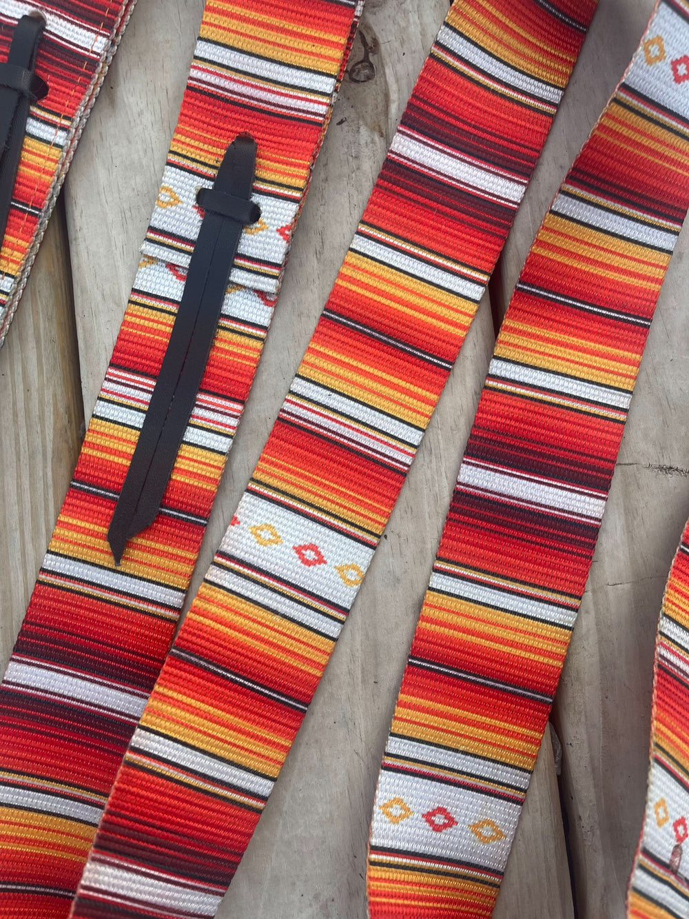 Latigo & Off Billet Set - Orange Stripe