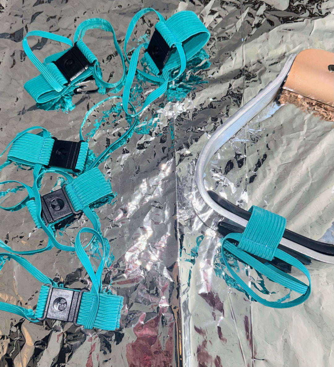 Teal Better Bands stirrup safety bands