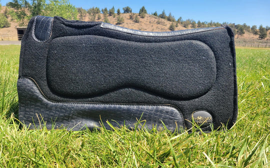 1" thick - 28"Lx30"W - Wool Blend Gel - Black with faux alligator