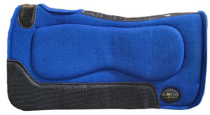 1" thick - 28"Lx30"W - Wool Blend Gel - Royal Blue with black faux Croc