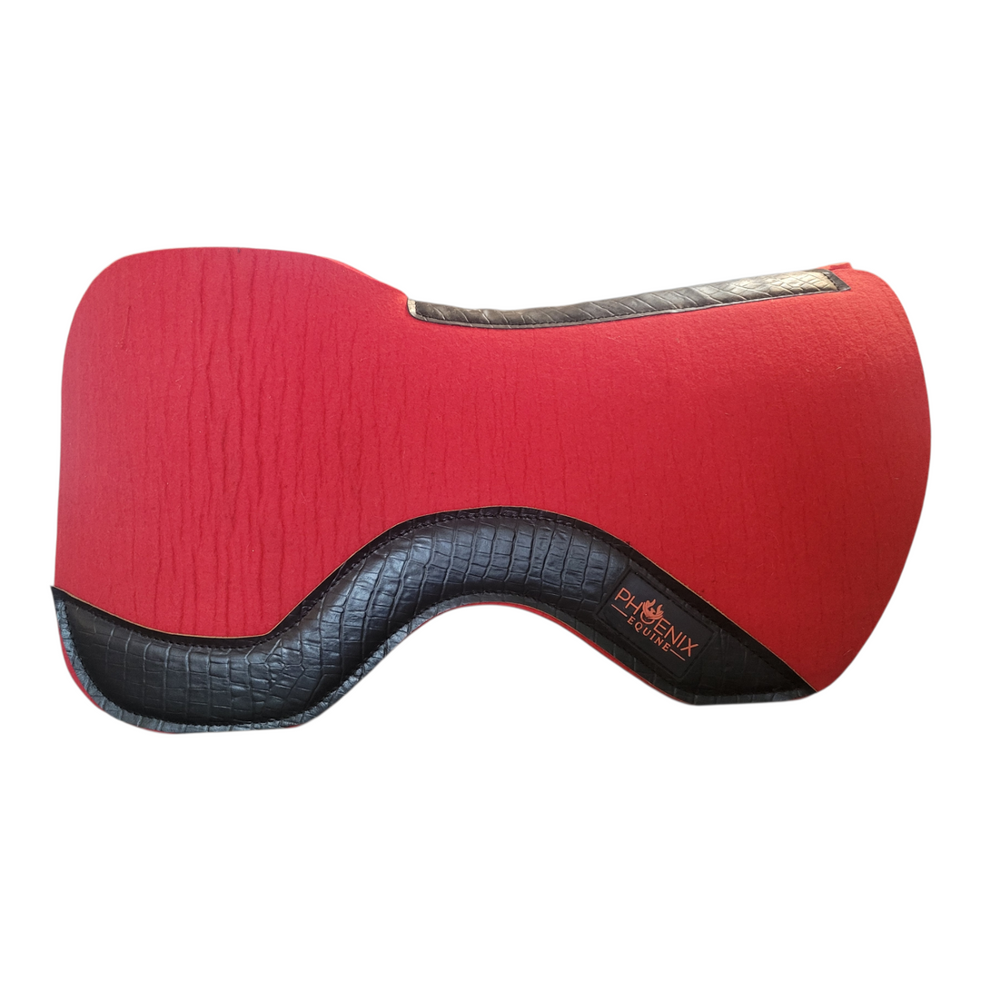 The Phoenix Contact Pad - 7/8" Red Merino Wool with black croc