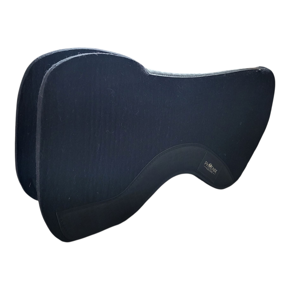 The Phoenix Contact Pad - 1/2" Black Merino Wool with black faux alligator