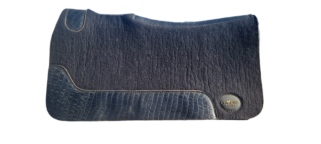 3/4" thick - 28"Lx30"W - Merino Wool - Black with Black croc