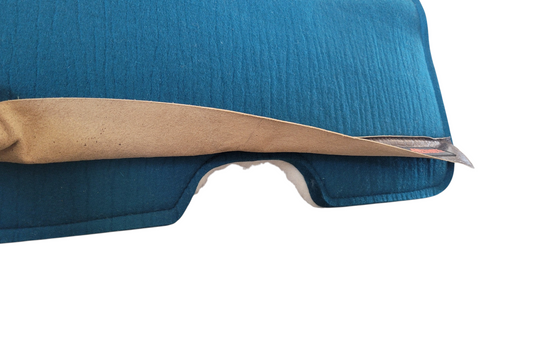 7/8" thick - 30"Lx30"W - Teal Merino Wool with fleece - Open Wither