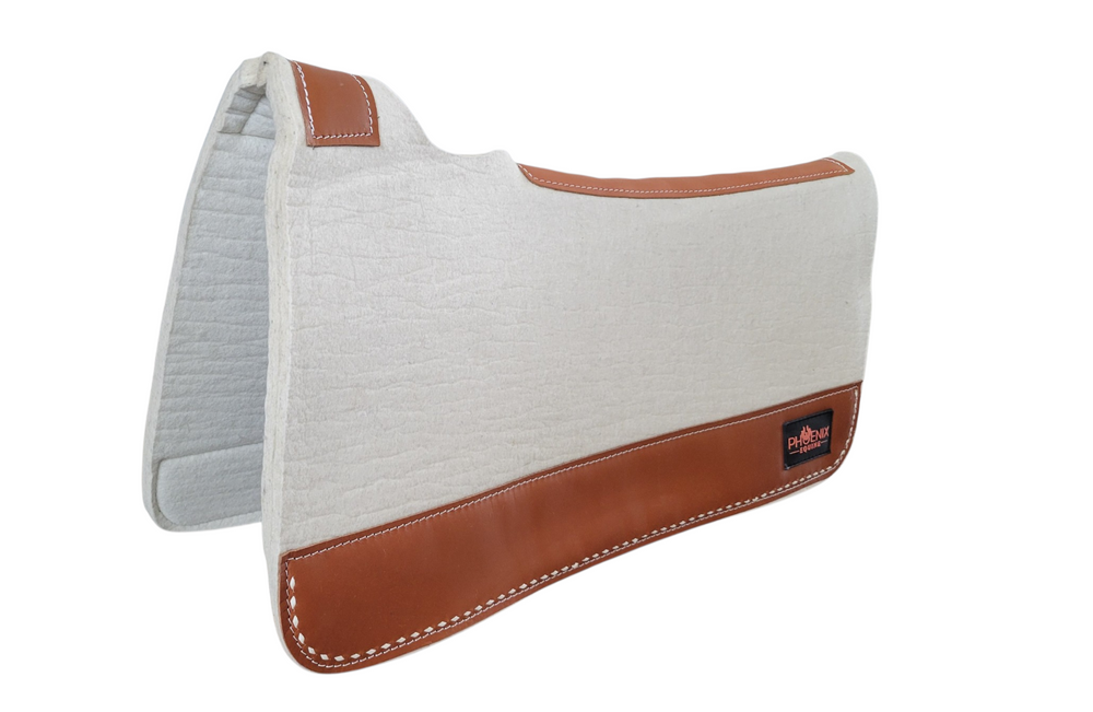 APX Pad™  - 3/4"- 30"x30" - White Merino Wool with Brown Buckstitch