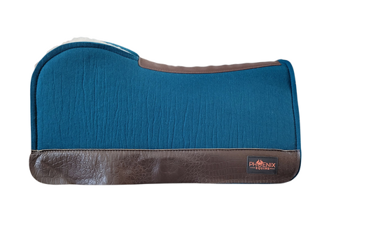 7/8" thick - 30"Lx30"W - Teal Merino Wool with fleece - Open Wither