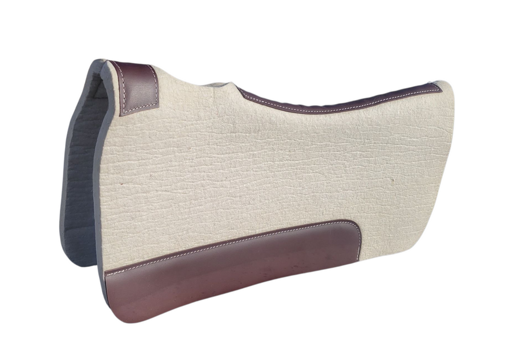 The Phoenix Foundation Pad - 7/8"- 30"x30" - White Merino Wool with Brown Fenders