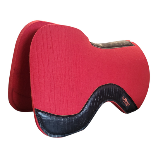 The Phoenix Contact Pad - 7/8" Red Merino Wool with black croc