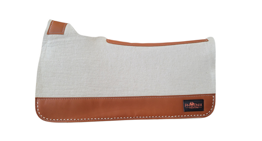 APX Pad™  - 3/4"- 30"x30" - White Merino Wool with Brown Buckstitch
