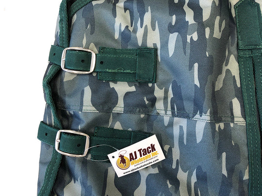 AJ Tack 1200D Waterproof Turnout Horse Blanket with Hood - Camouflage